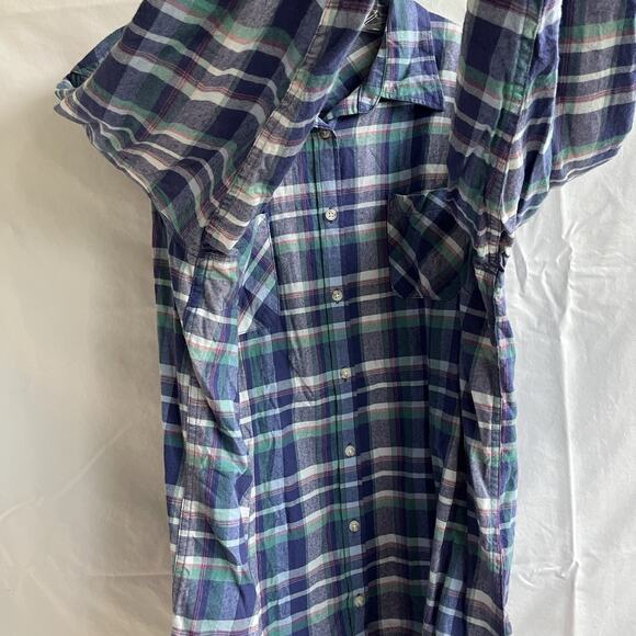 L.L. Bean windowpane plaid shirt 100% cotton, size XL, long sleeve patch pockets - Picture 2 of 6